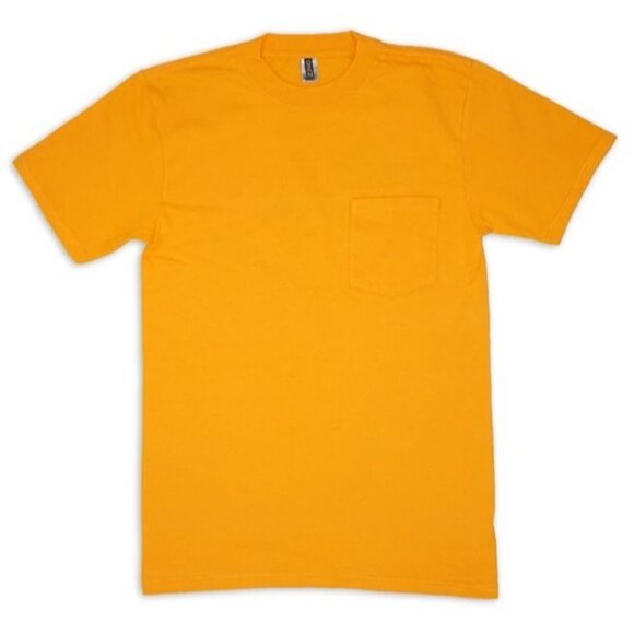 Michigan Great Lakes Map T-Shirt Men's Size Large Gold Heavy Duty Pocket Tee - Picture 2 of 8